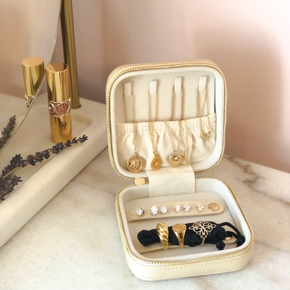 Target cream jewelry travel box